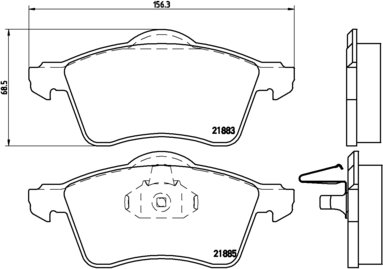 BREMBO Zestaw klocków hamulcowych, hamulce tarczowe P 85 047