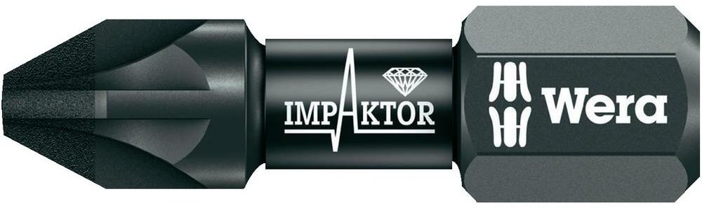 Wera Bit z końcówką krzyżową PZ 2 855/1 IMP DC SB SiS stal narzędziowa z diamentową powłoką 25 mm D 6.3 1 szt