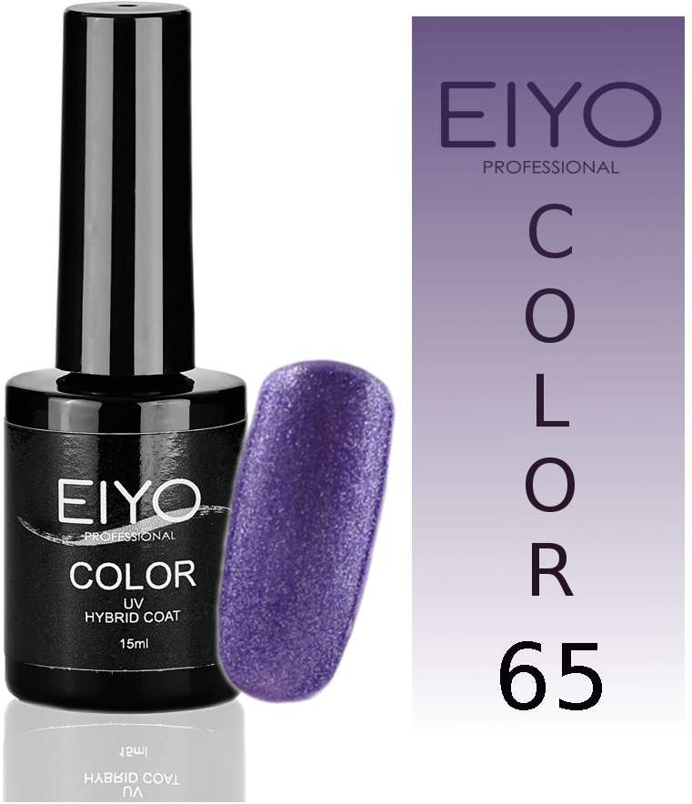 EIYO Lakier hybrydowy, Elegance - Fiolet z Brokatem - 65 - 15ml