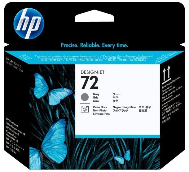 HP Oryginalna Głowica drukująca 72 szary i czarny fotograficzny C9380A 0808736779593