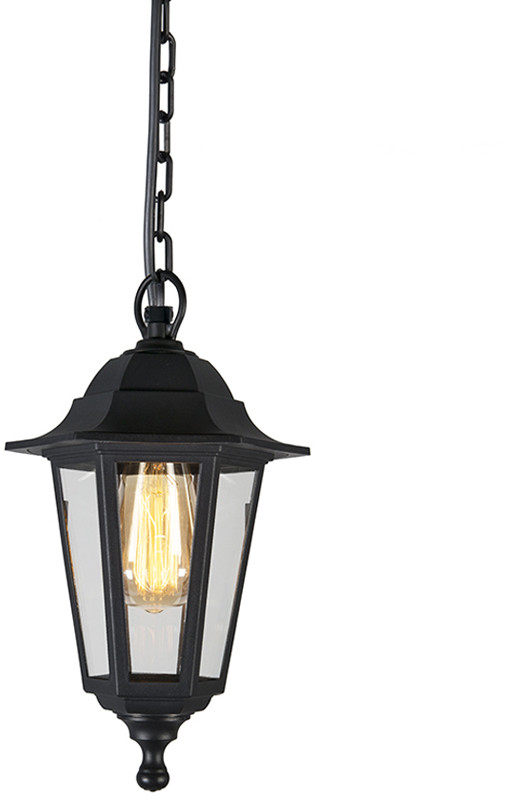 QAZQA Romantyczna zewnętrzna lampa wisząca czarna IP44 - New Haven