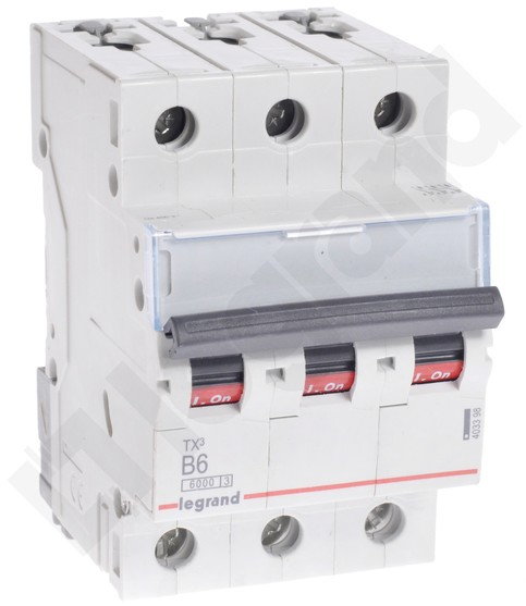 Legrand Wyłącznik nadprądowy S 303 B 6 3P 6 A 6 kA - 403398