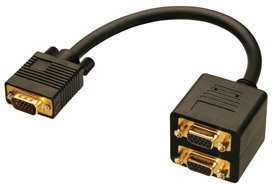 Lindy Rozdzielacz (splitter) VGA (D-sub) wt. VGA - 2x gn. VGA 41214 - 0,2m