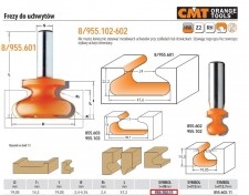 CMT FREZ KSZTAŁTOWY DO UCHWYTÓW DREWNIANYCH HM D=19,05 I=19,05 T=14,3 S=8 R=2,4-4,76 CMT955.102.11