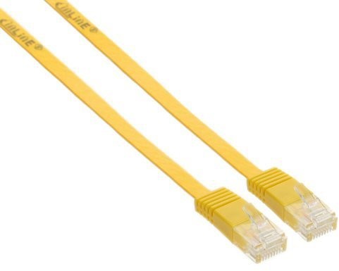 InLine Patch kabel płaski, UTP, Cat.6, 10 m Żółty 4043718157167