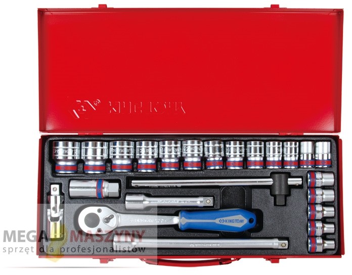 KING TONY PROMO - KPL. zestaw nasadek 1/2 24cz. KRTKIE 12-kt. CAL 4028SR