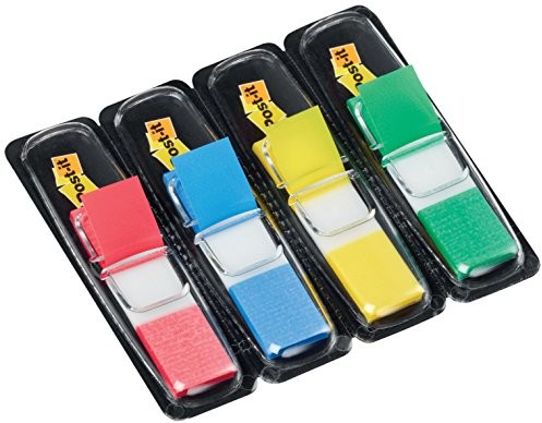 Post-it Post-It Index Mini 683-4 samoprzylepne zakładki indeksujące, 11,9 x 43,2 mm, 4x 35 zakładek w dystrybutorze, kolor: czerwony/niebieski/żółty/zielony 683-4