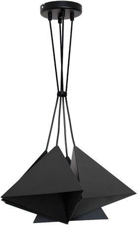 Luminex SET Czarny 4 zwis - Żyrandol/lampa wisząca 4x E27 (max 60W) 7415