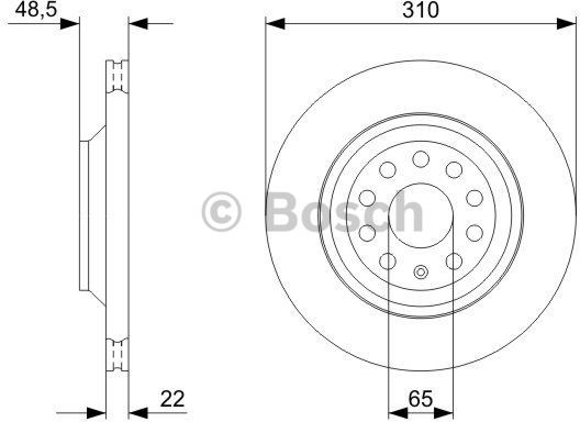 BOSCH Tarcza hamulcowa tylna, 0 986 479 303  0986479303
