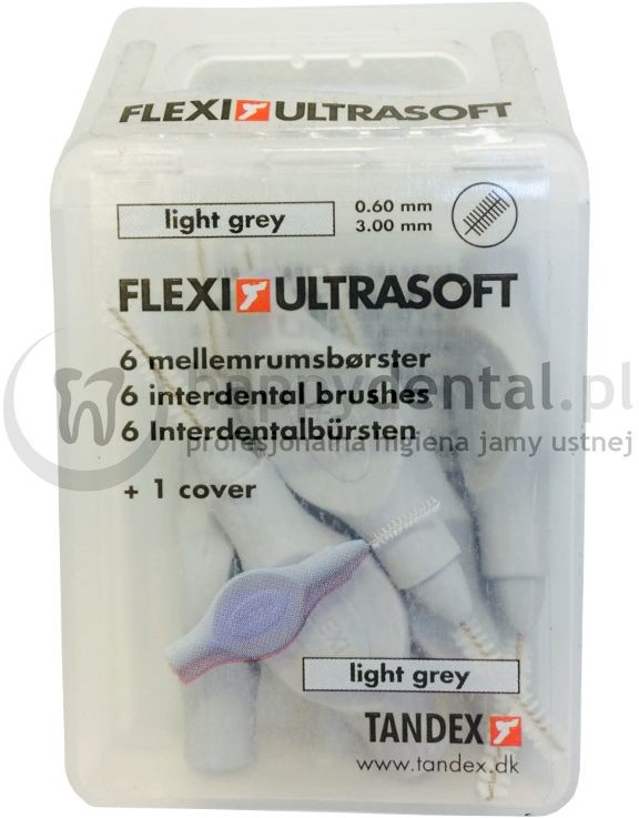 Tandex Flexi Ultra Soft 6szt. BOX 0.70-5.0mm (SZARE) - pudełko 6 szczoteczek mię