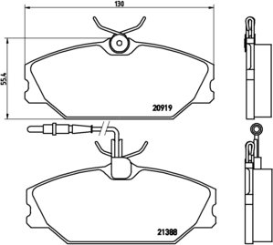 BREMBO Zestaw klocków hamulcowych, hamulce tarczowe P 68 014