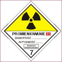 TD MB010 Materiały promieniotwórcze w opakowaniu. Klasa 7. Kategoria II - Żółta.