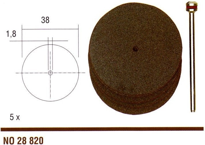 PROXXON Tarcze Korundowe 5szt 38mm + Uchwyt do metali , drewna 28820