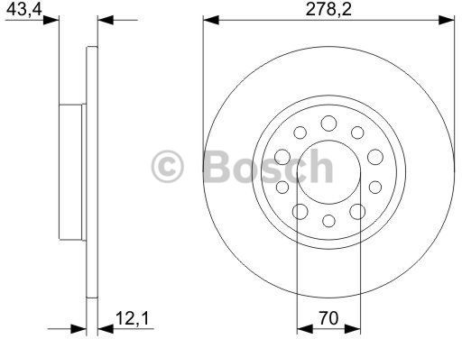 BOSCH Tarcza hamulcowa tylna, 0 986 479 378  0986479378