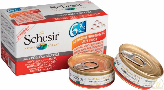 Schesir Multipack Filety z kurczaka z kaczką 50g 01064141