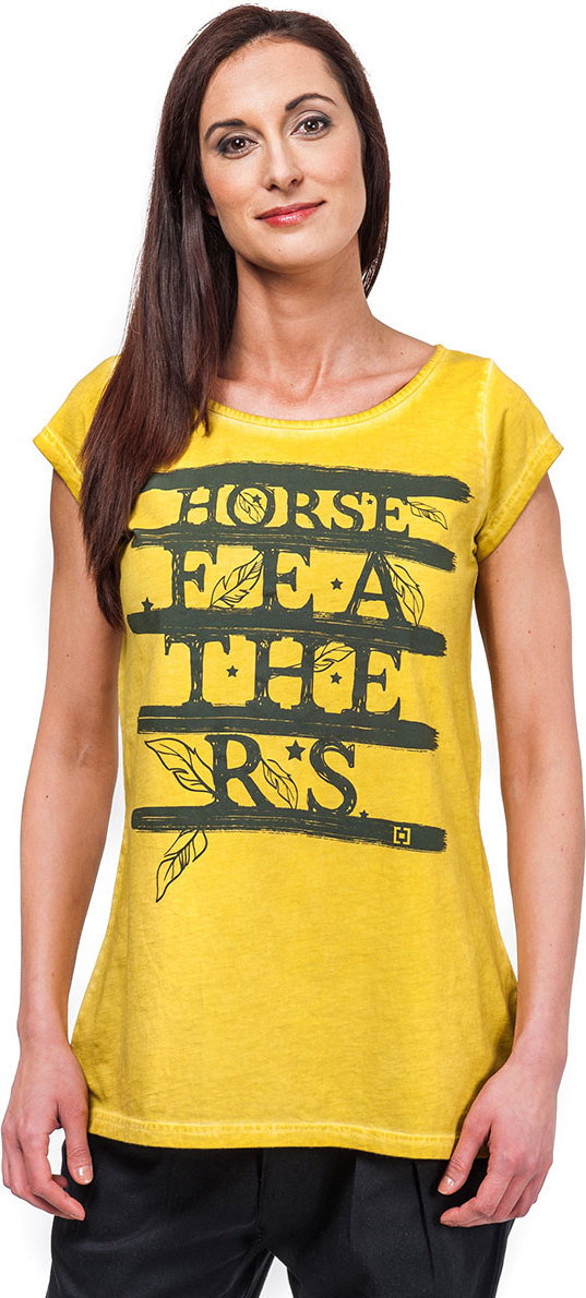 Horsefeathers t-shirt damski FEATHERS TOP (washed yellow)