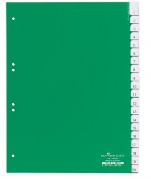 DURABLE Przekładka A4 zielone, zgrzane wymienne indeksy, A-Z 20 części