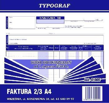 Typograf DRUK FAKTURA 2/3 A4 01005