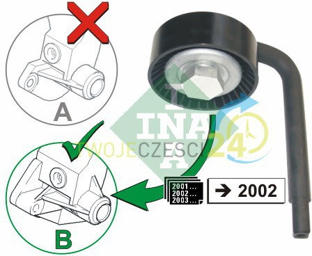 INA Rolka napcza, pasek klinowy wielorowkowy 531 0790 10