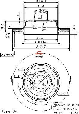 BREMBO Tarcza hamulcowa 09.9573.10