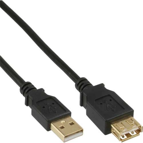 InLine 34605S typu A wtyczka styki złota próby USB 2.0 Verlängerungskabel (5 m) Czarny