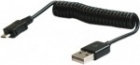 Savio KABEL 1M USB A MĘSKIE - USB MICRO B MĘSKIE SPIRALNY CL-11