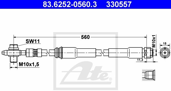 ATE PRZEWÓD HAM 83.6252-0560.3 AUDI TT 1.8 T 05-06   83.6252-0560.3