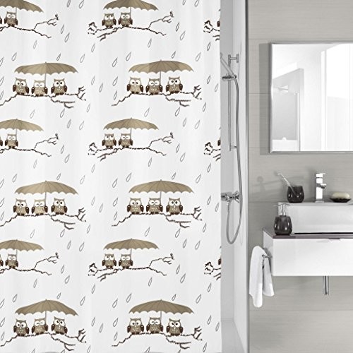 Kleine Wolke 5222271305 do zasłony prysznicowej sowy, 180 x 200 cm, taupe