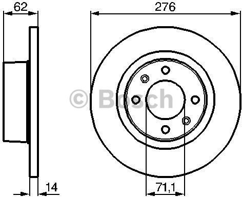 BOSCH Tarcza hamulcowa tylna, 0 986 478 981  0986478981
