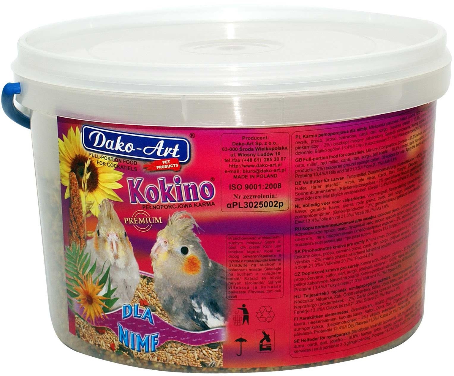 Dako-Art Kokino Pełnowartościowy pokarm dla nimf 10l