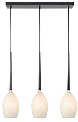 Markslojd Lampa wisząca SALUT pendant 3L black/opal glass 106808