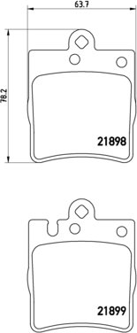 BREMBO Zestaw klocków hamulcowych, hamulce tarczowe P 50 033