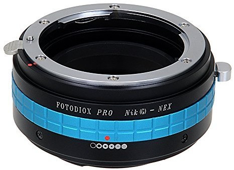 Fotodiox Pro Lens Mount Adapter with de-clicked Aperture Dial, Nikon G Lens to Sony Alpha NEX E-Mount Mirrorless Cameras 10-LA-Nik-NEX-P