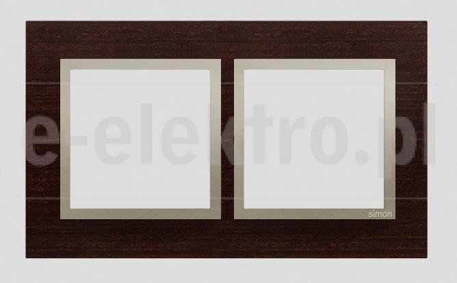Kontakt Simon SIMON S.A. Ramka 2 Nature-Drewno, ZŁOTE WENGE, IP20/IP44 DRN2/8