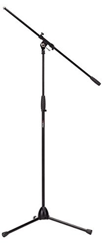 Proel RSM195BK profesjonalny mikrofon statyw z Galgen (tripod wysokość: 97,5  158 cm, długość Boom: 82 cm) czarna RSM195BK