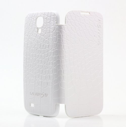 Croco Klapa xubix Galaxy S4 imitacja skóry krokodyla Flip Cover Flip Cover osłona wyświetlacza Samsung i9500/i9505 biała