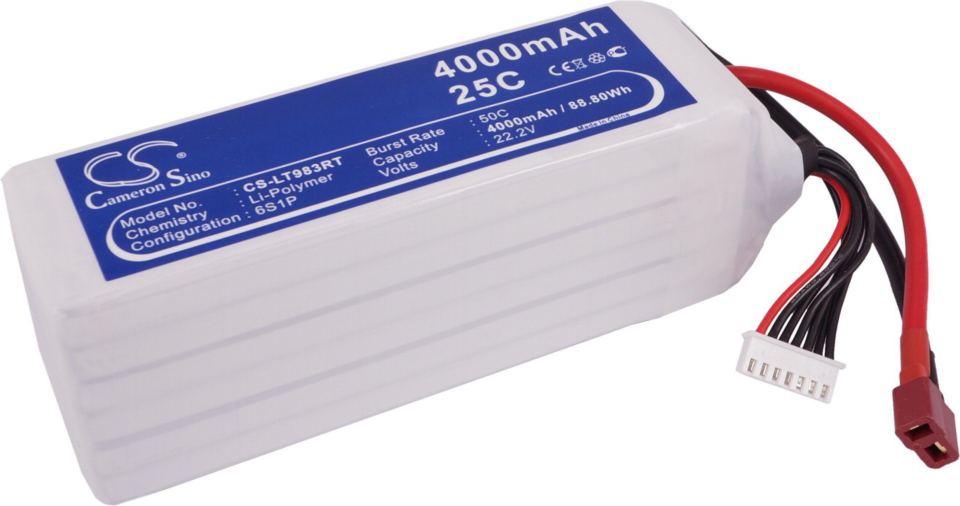Cameron Sino 4000mAh 88.80Wh Li-Polymer 22.2V 6S 25C () CS-LT983RT