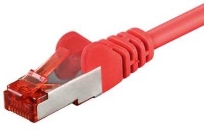 Wentronic 95527 kabel sieciowy Cat6 S/FTP (2 X wtyk RJ45, PIMF podwójnie ekranowany) Czerwony 95527