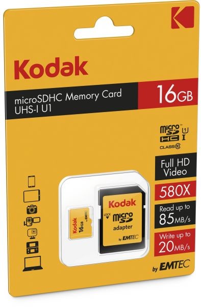 Kodak MicroSDHC 16GB Class10 U1 (EKMSDM16GHC10K)