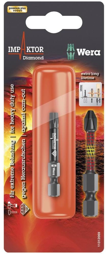 Wera Bit z końcówką Torx T 30 8674 IMP DC SB SiS stal narzędziowa Stal stopowa z diamentową powłoką F 6.3 1 szt