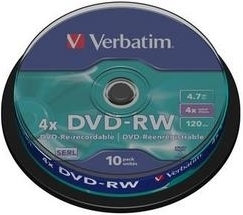 Verbatim DVD-RW 4.7GB 4X Szpula 43552 VDRW10-