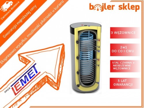 Lemet Zbiornik higieniczny SPIRO 800L/5 2w 2 WĘŻOWNICE BUFOR WYSYŁKA POBRANIOWA GRATIS