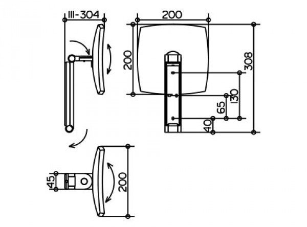 Keuco I-Look MoveLusterko kosmetyczne z przegubowym ramieniem Chrom 17613010000