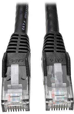 Tripp Lite Cat6 Gigabit Snagless Molded Patch Cable (RJ45 M/M), 30 cm, w kolorze czarnym/1-ft. (N201  001-BK), czarny N201-005-BK