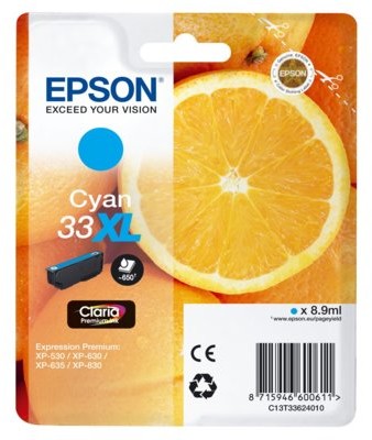 Epson Wkład atramentowy 33XL Cyjan