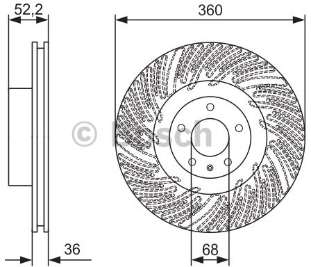 BOSCH Tarcza hamulcowa przednia, 0 986 479 D27  0986479D27