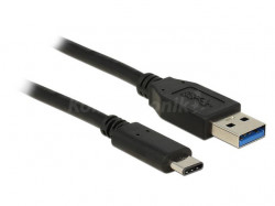 Delock Kabel USB Type-C M USB 3.1 AM 1m black AKDEKKU00000037
