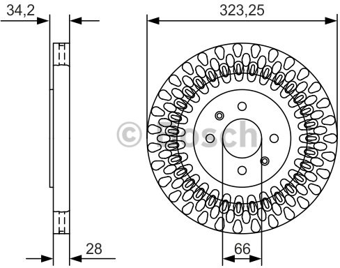 BOSCH Tarcza hamulcowa przednia, 0 986 479 A90  0986479A90