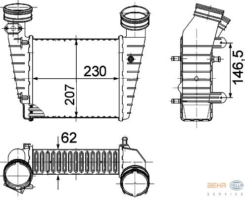 HELLA Chłodnica powietrza doładowującego 8ML 376 776-611