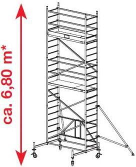 Krause Rusztowanie jezdne składane, aluminiowe ProTec XS 6.8m robocza